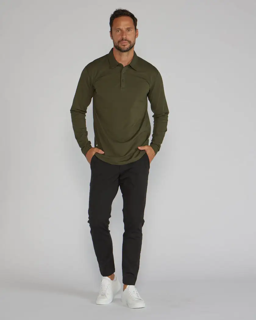 Drop-Cut Long Sleeve: Lux Polo