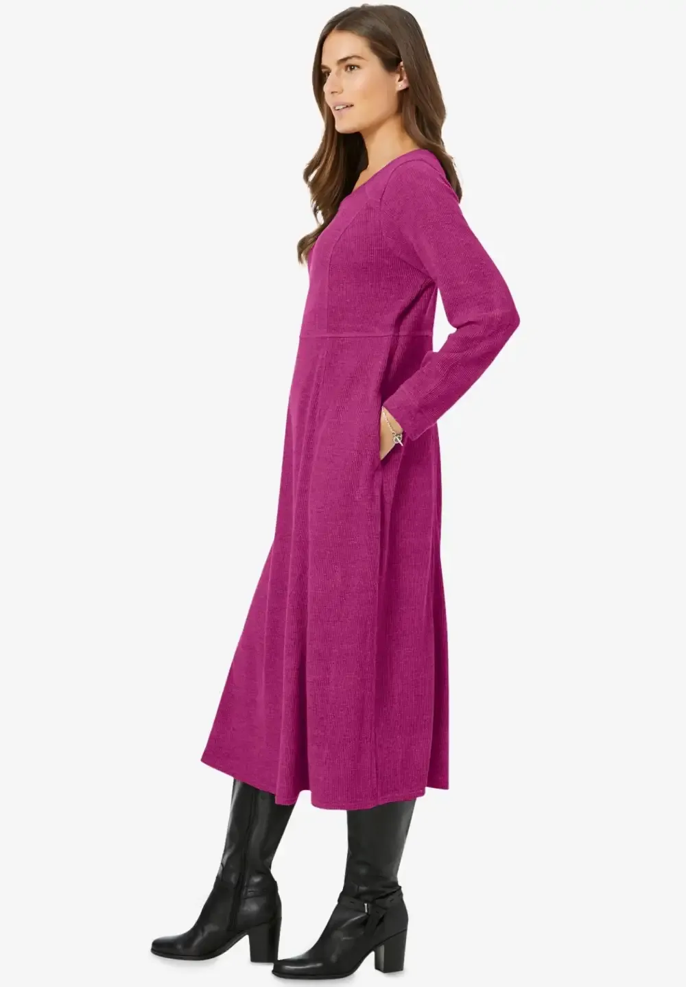 Thermal Knit A-Line Dress