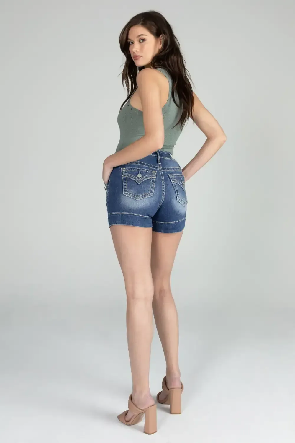Front Button High Rise Shorts