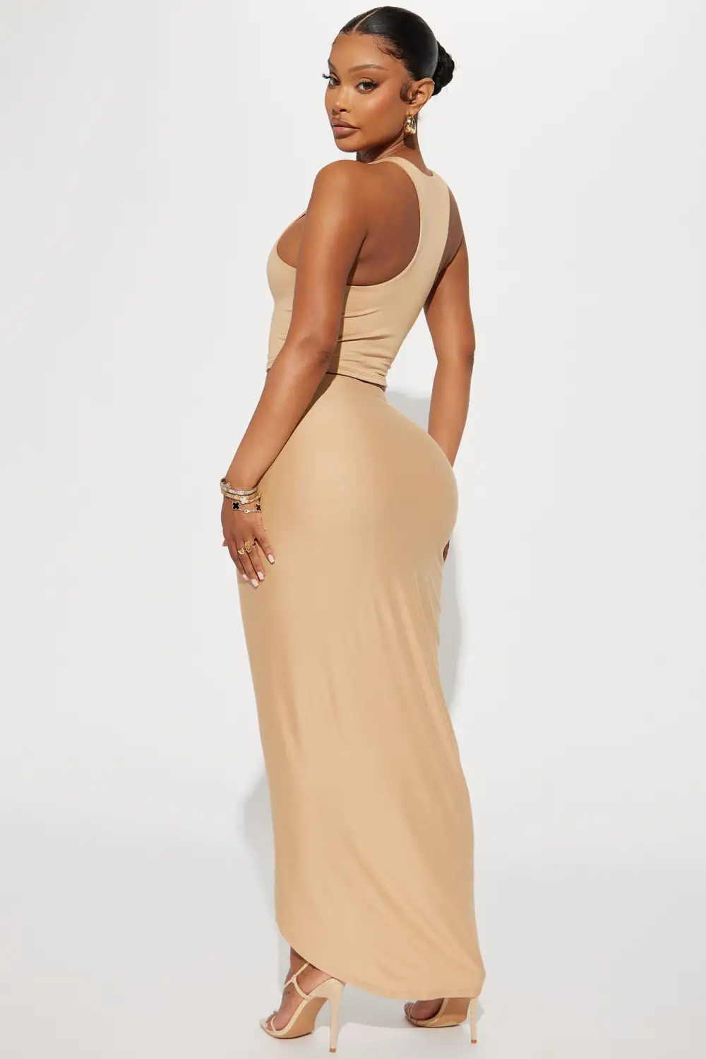 Lanie Maxi Skirt Set - Nude