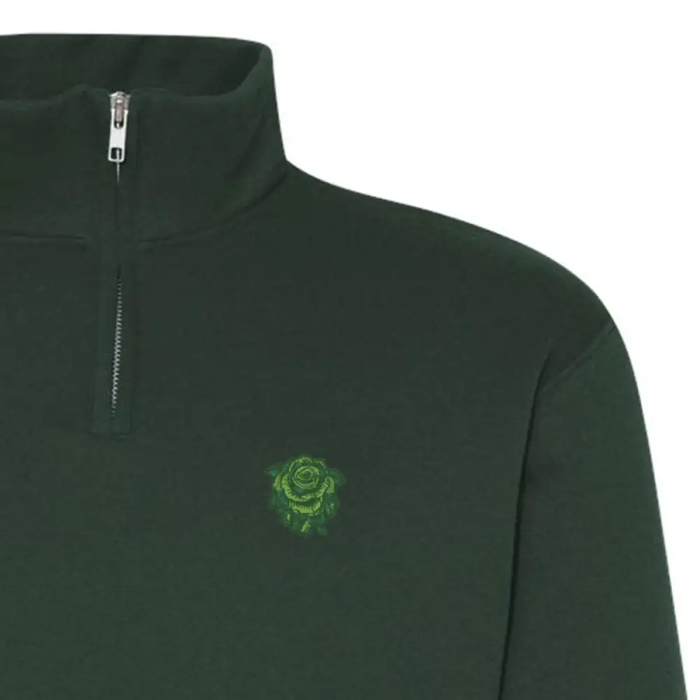 Boston Scally The Irish Rose 1/4 Zip-Up Pullover - Forest Green