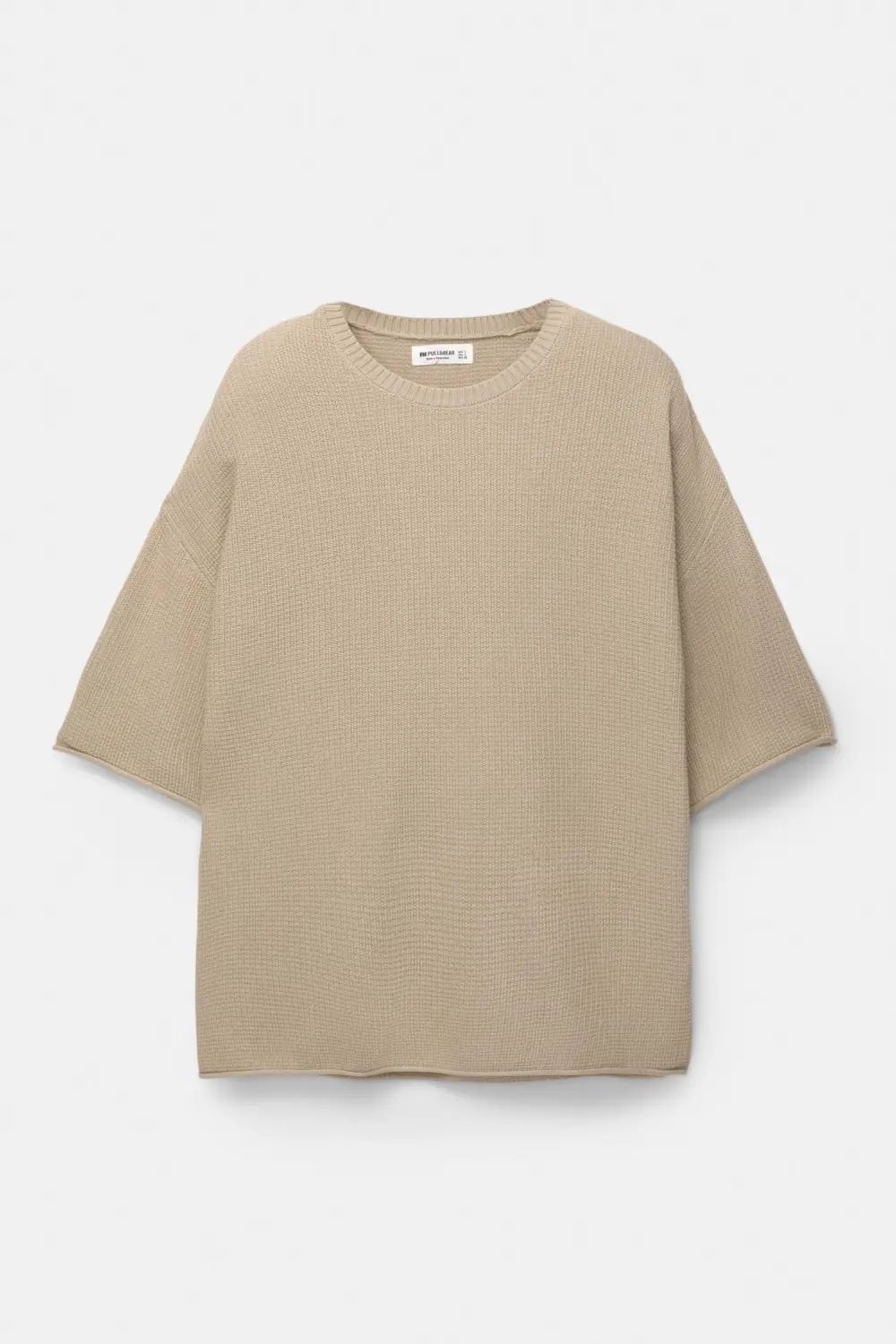 Waffle-knit boxy-fit T-shirt