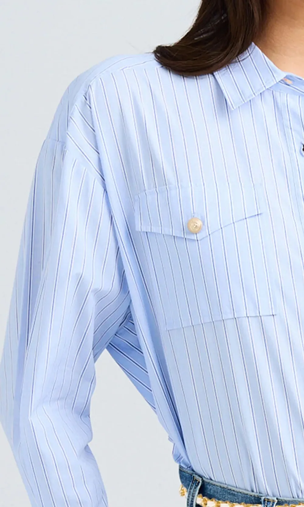Michelle Pinstripe Poplin Shirt