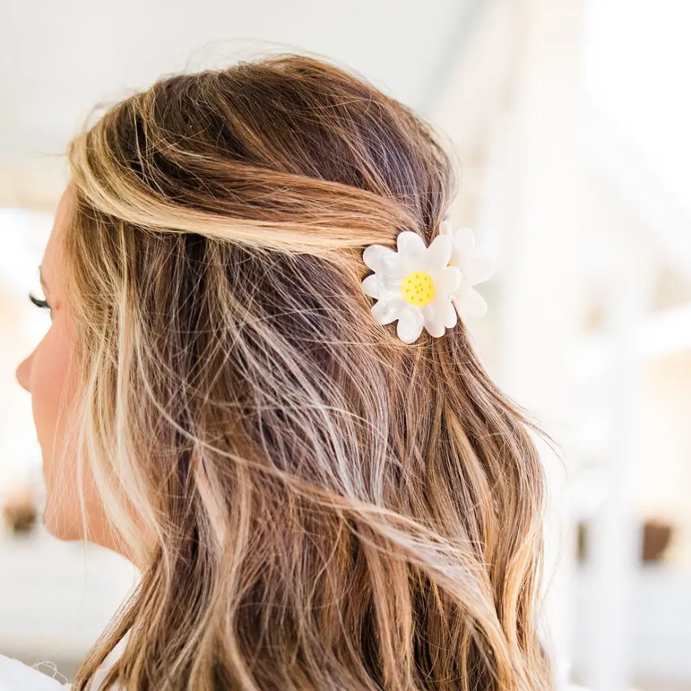 You're My Sunflower Hair Claw, White