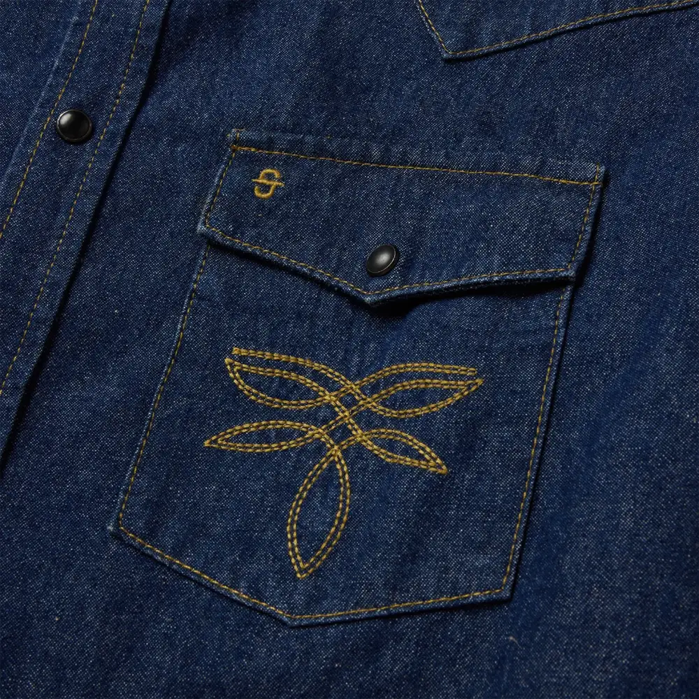 Boot Stitch Raw Denim Shirt
