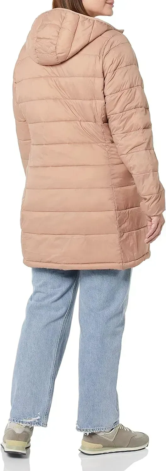 Women's Lightweight Water-Resistant Hooded Puffer Coat (Available in Plus Size)