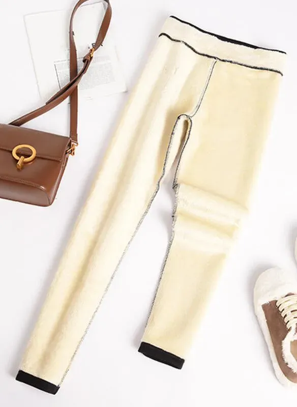 Casual Fleece Lined Leggings Pants High Waist Athletic Pants Tummy Control Stretch Workout Yoga Soft Clouds Leggings