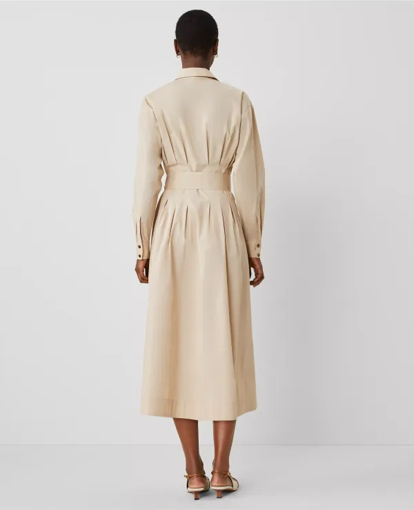 Pleated Midi Shirtdress