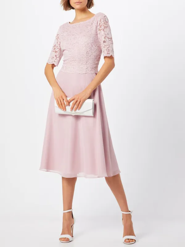 Lace Crew Neck Casual Style Dress
