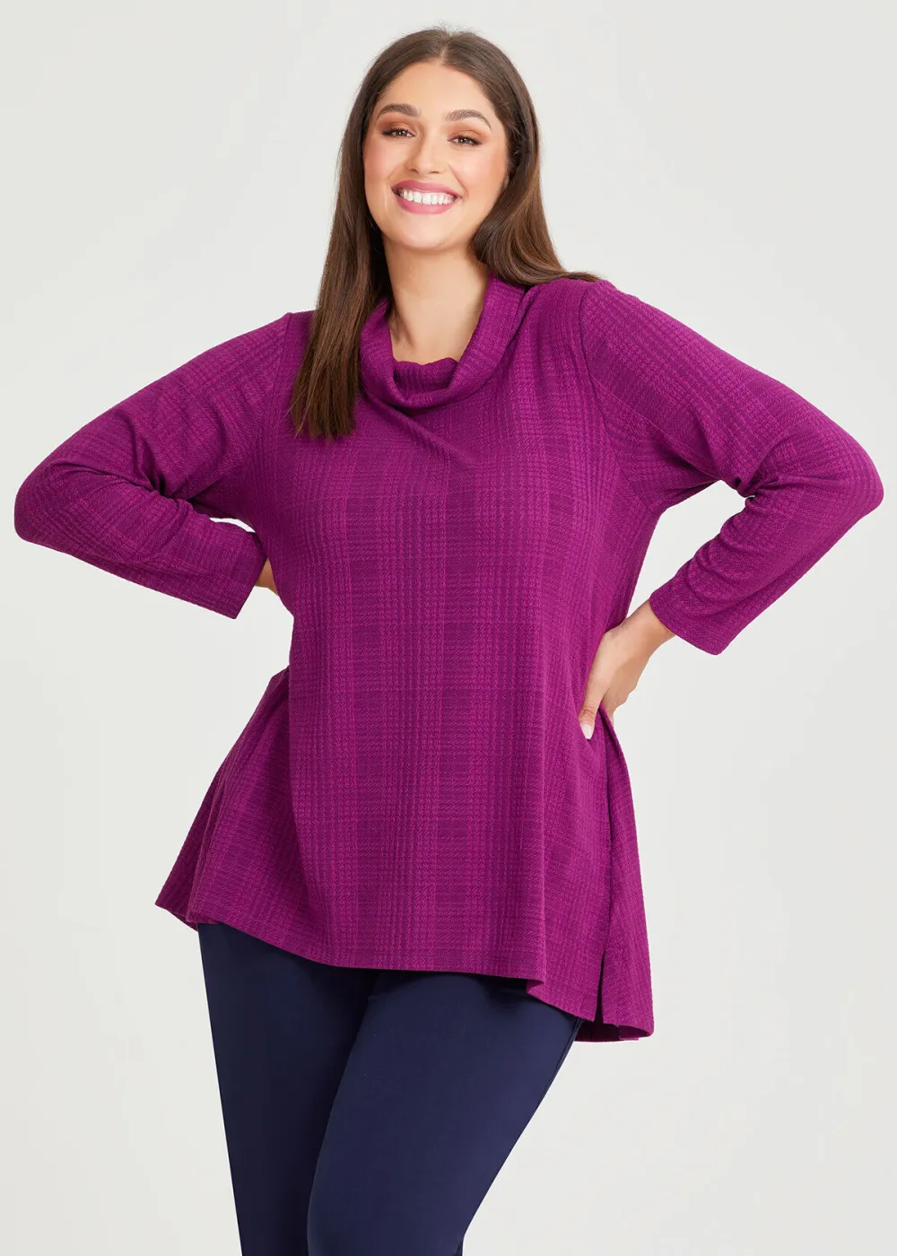 Blair Textured Cowl Neck Top