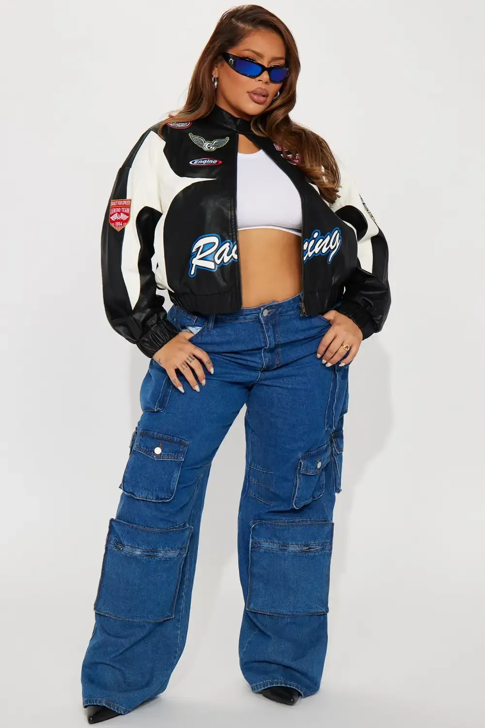 Racer Girl Bomber Jacket - Black/combo