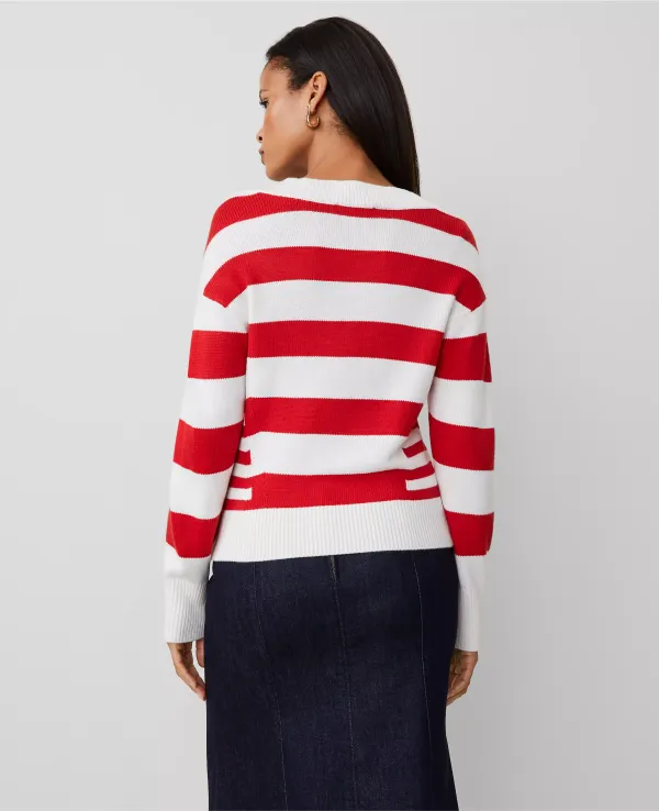 Striped Envelope Neck Sweater