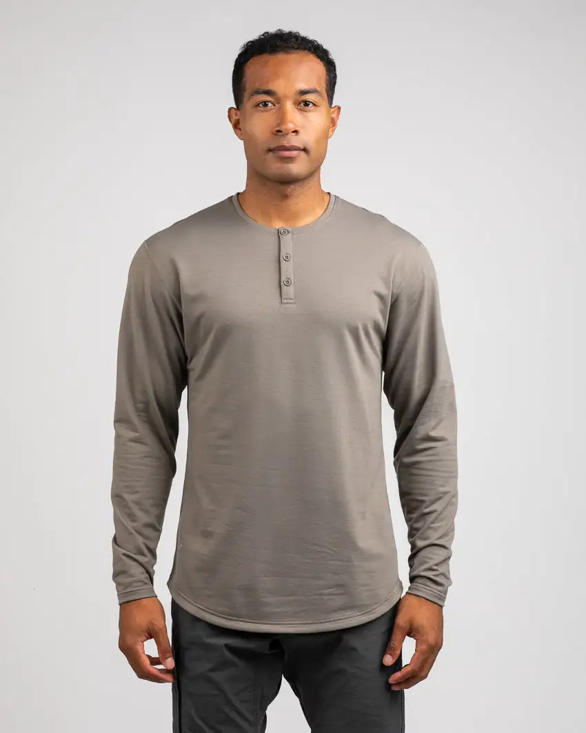 Henley Drop-Cut Long Sleeve: Bylt Signature