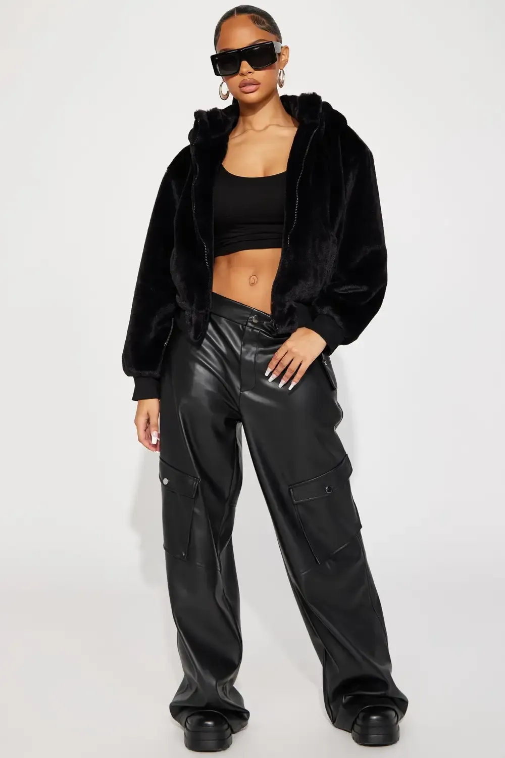 Warm Cuddles Faux Fur Jacket - Black