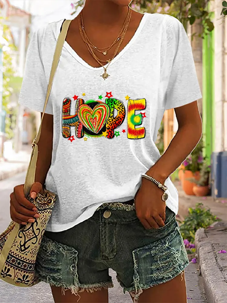 Women'S Hope V-Neck Short-Sleeved T-Shirt