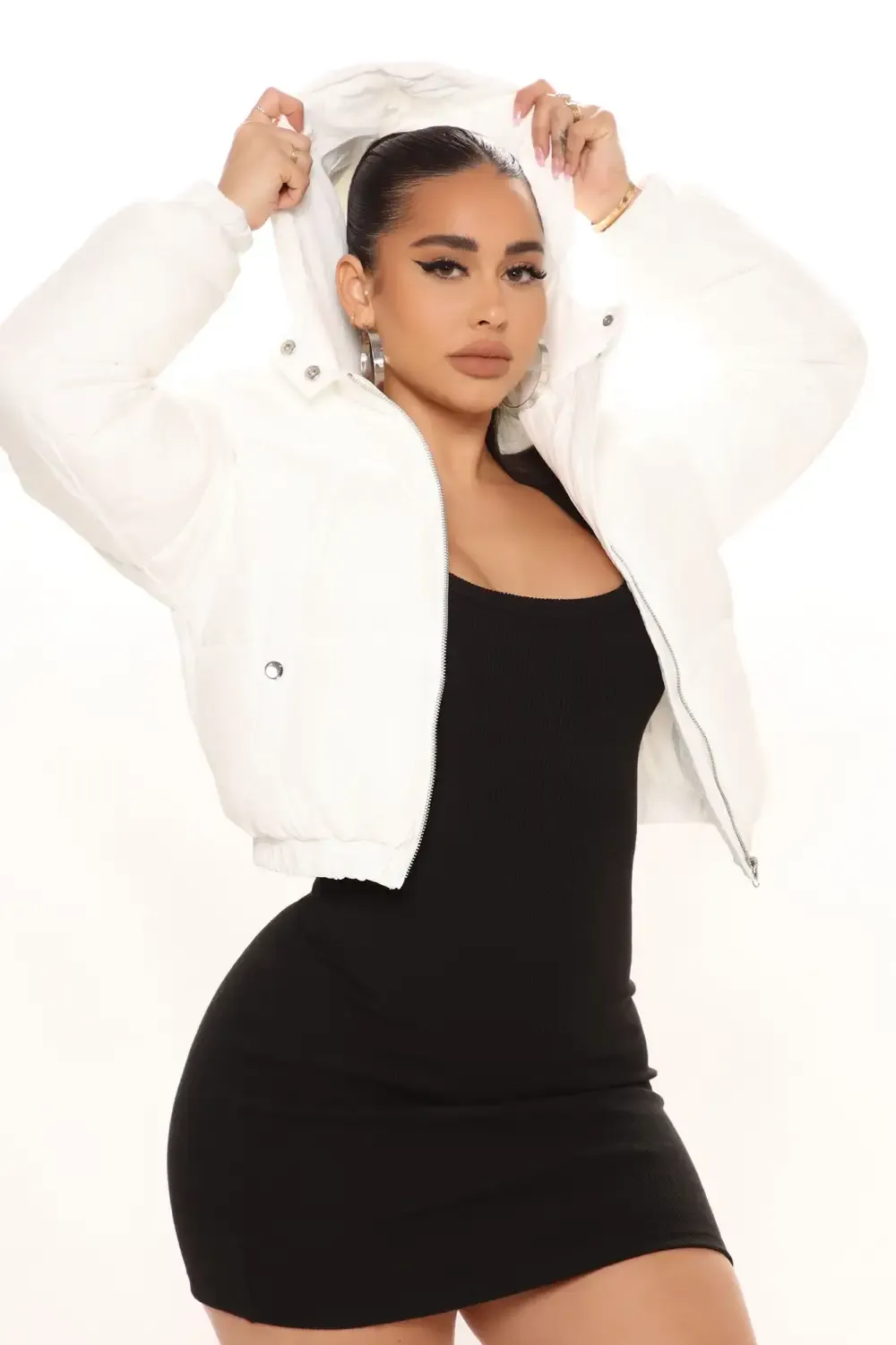 Can't Be Beat Cropped Puffer Jacket - White
