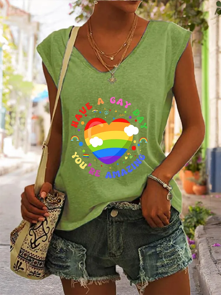 Women's Have A Gay Day You Are Amazing V-neck Vest