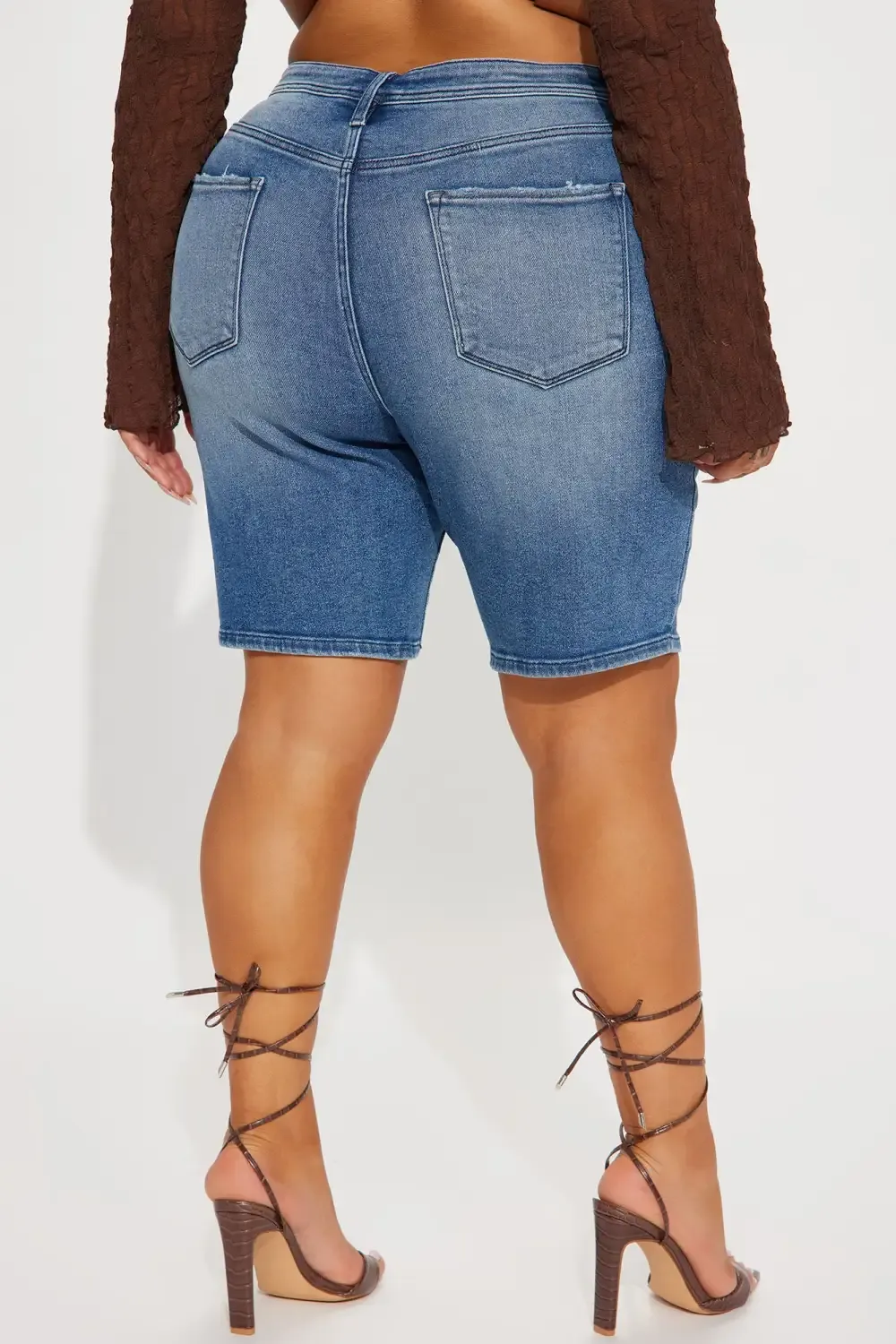 Coming Back For You Stretch Denim Bermuda Shorts - Medium Wash