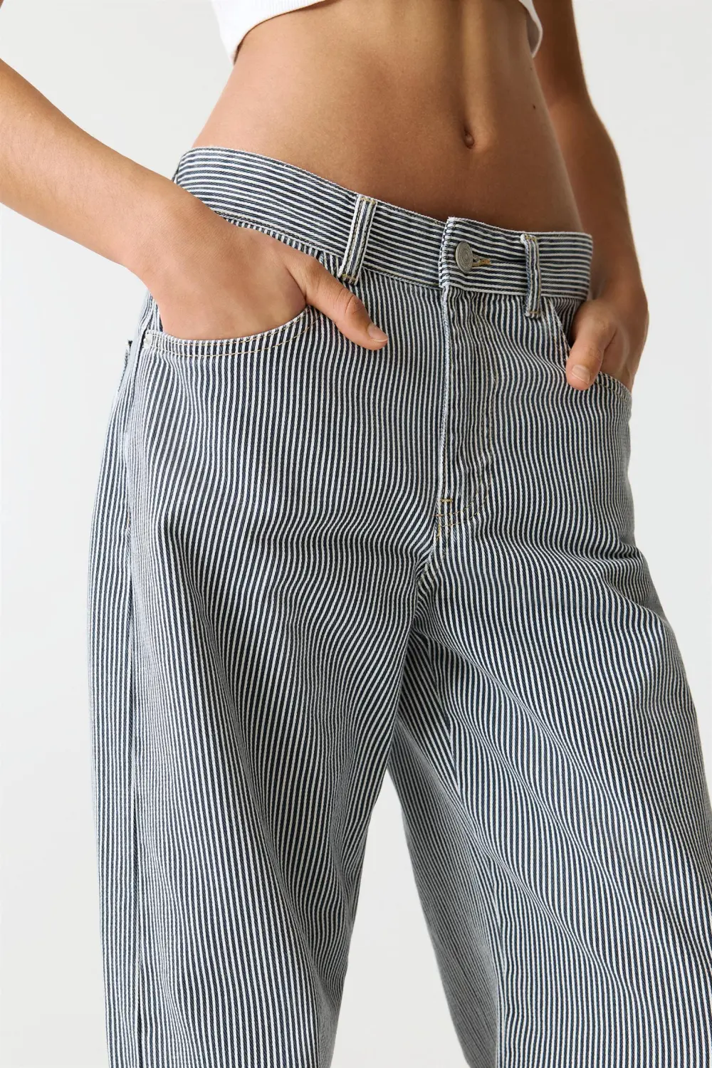 Jeans wide leg rayas