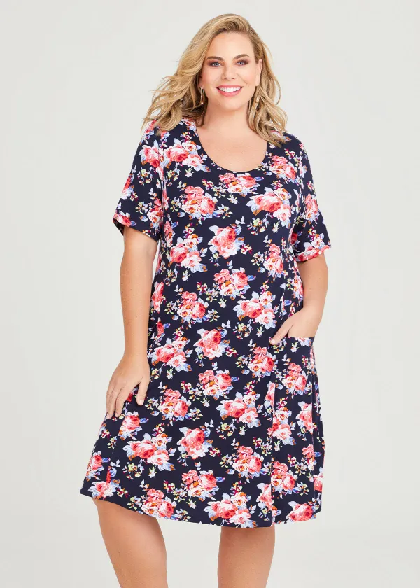 Floral Cotton A-line Dress