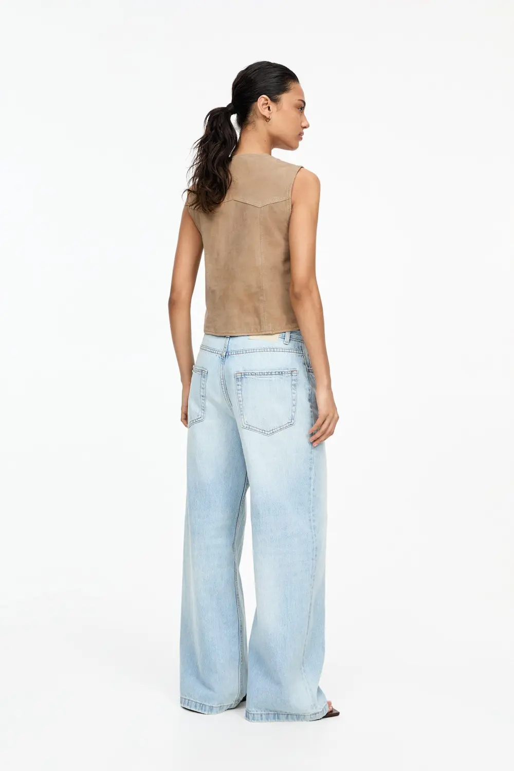 100% suede leather vest