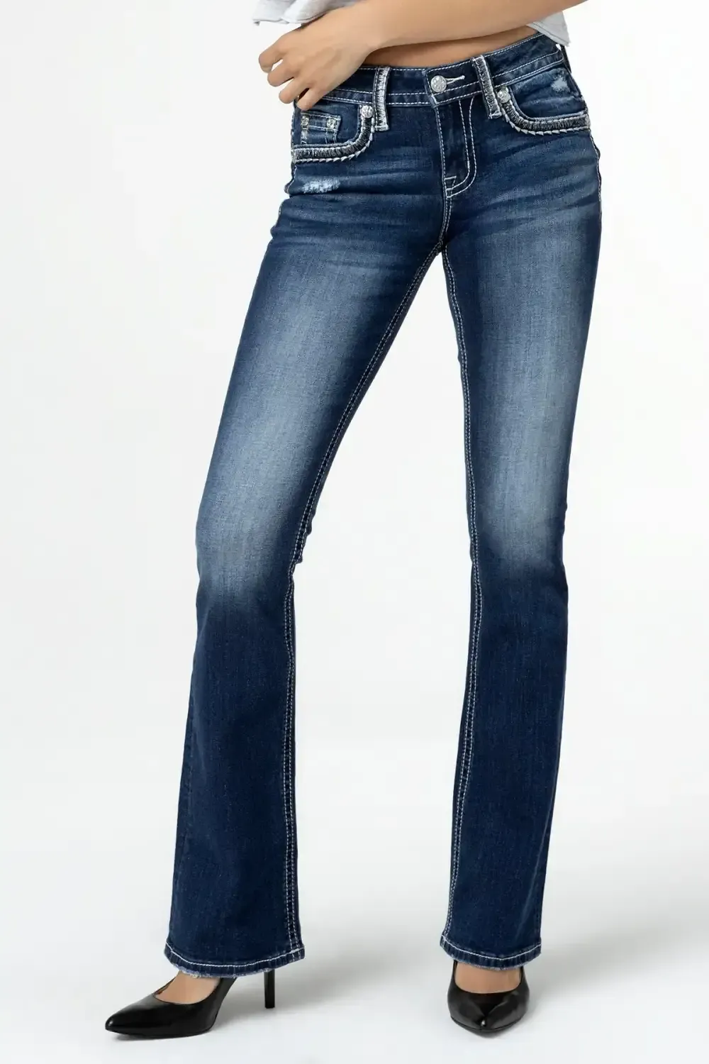 Stitched Nora Bootcut Jeans