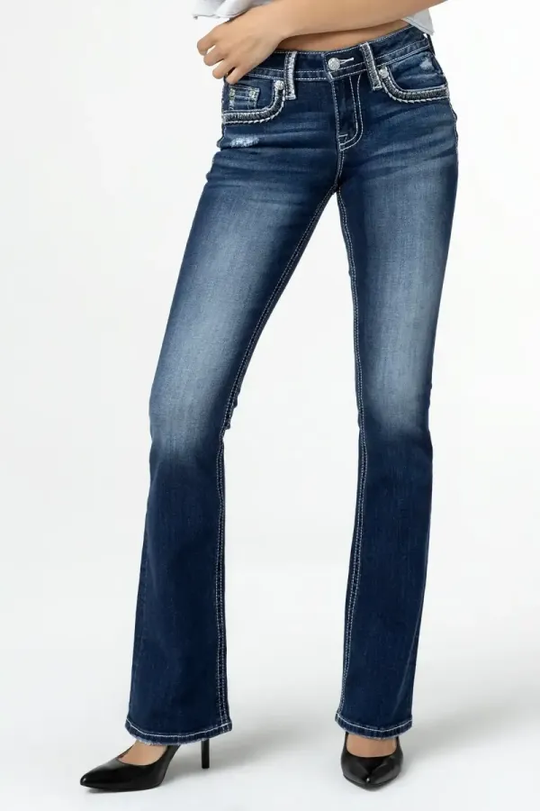 Stitched Nora Bootcut Jeans