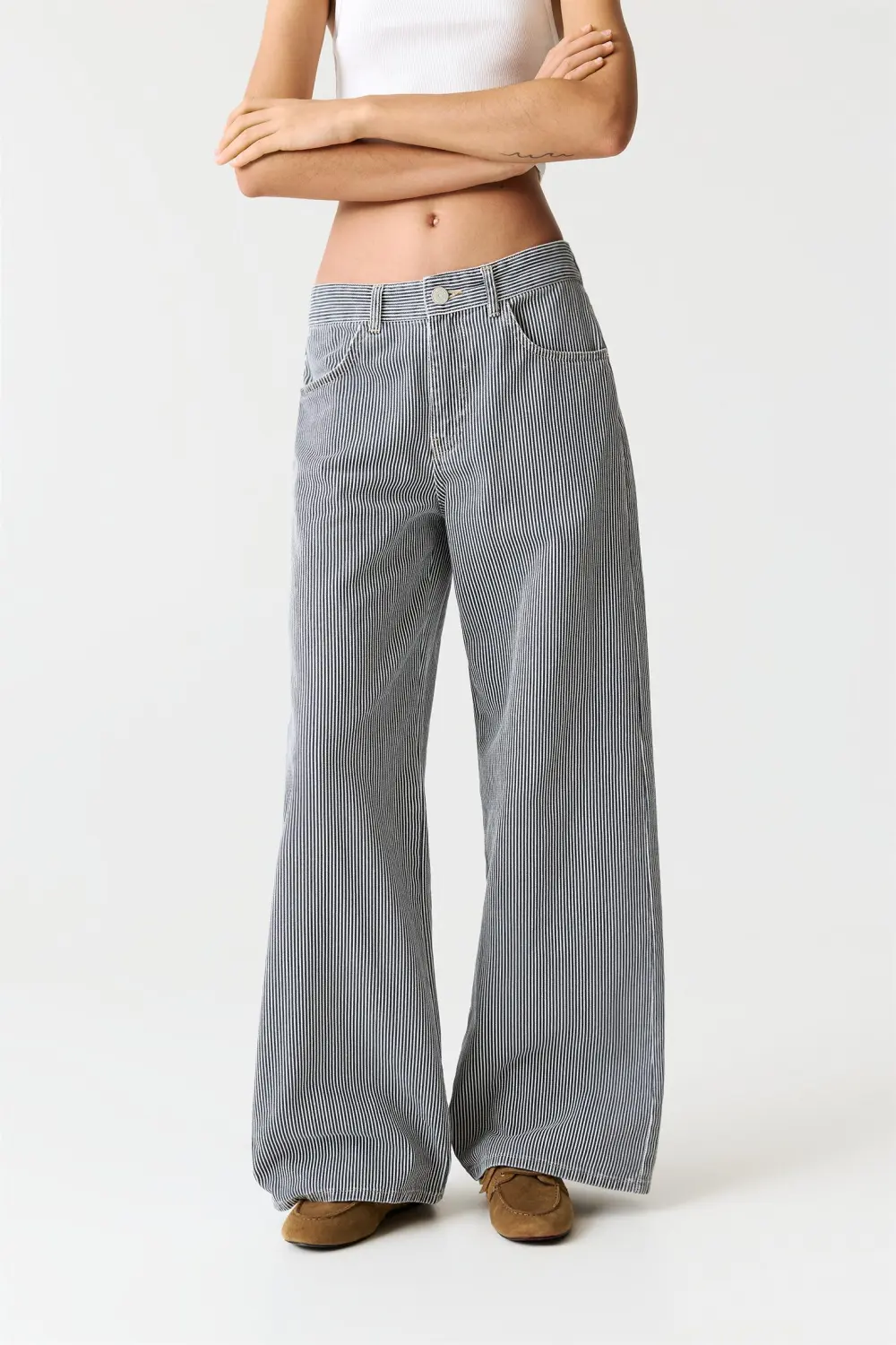 Jeans wide leg rayas