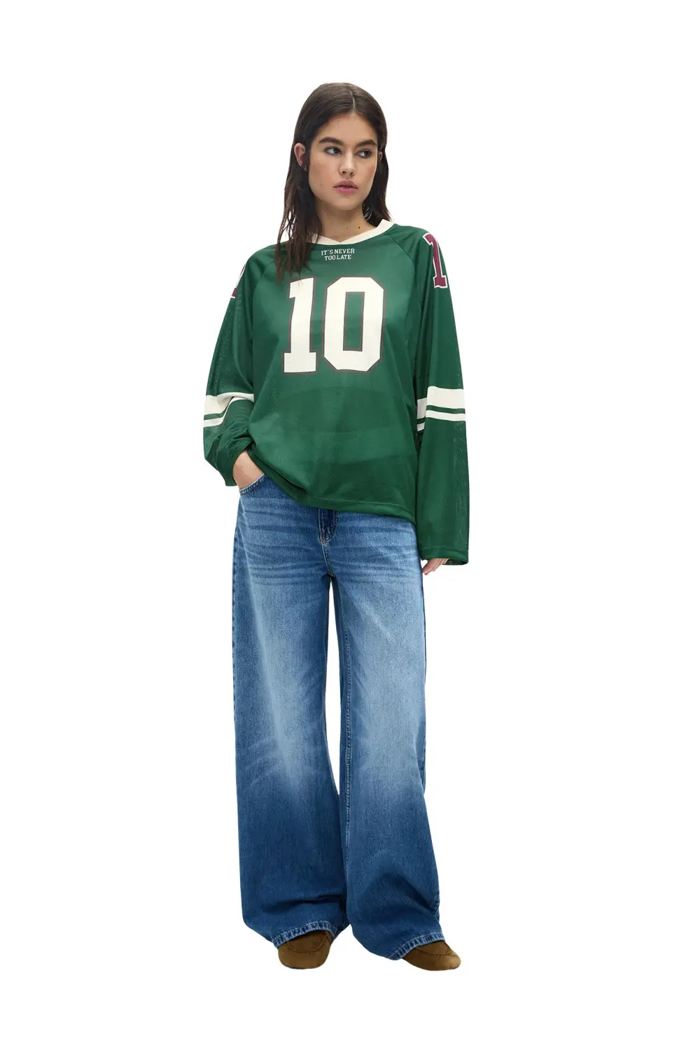 Camiseta beisbolera manga larga