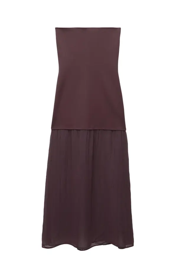 Vestido midi doble tejido