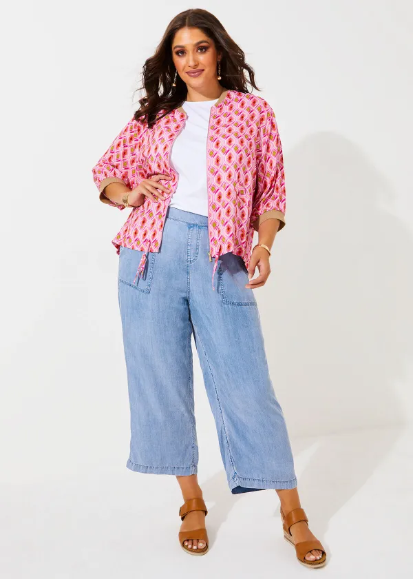 Natural Geo Print Bomber