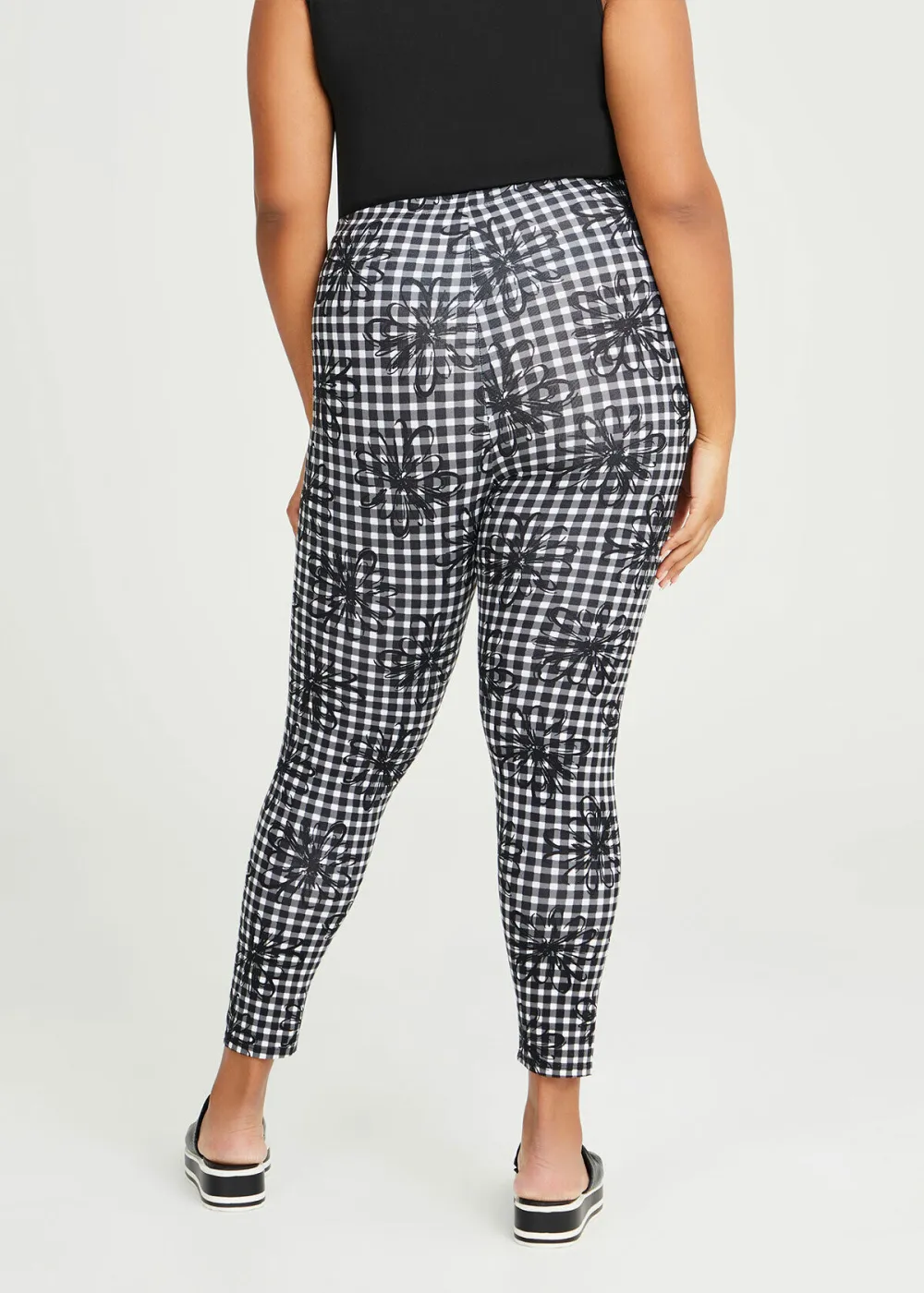 Natural Floral Check Legging