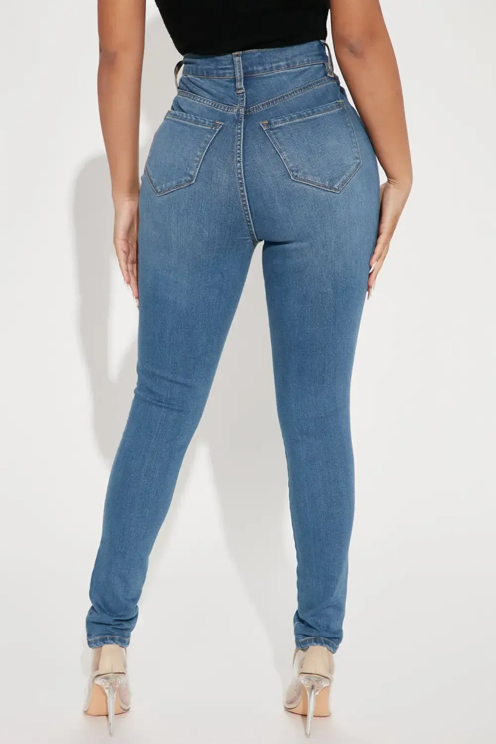 Petite Dare Devil High Rise Skinny Jeans - Medium Blue Wash