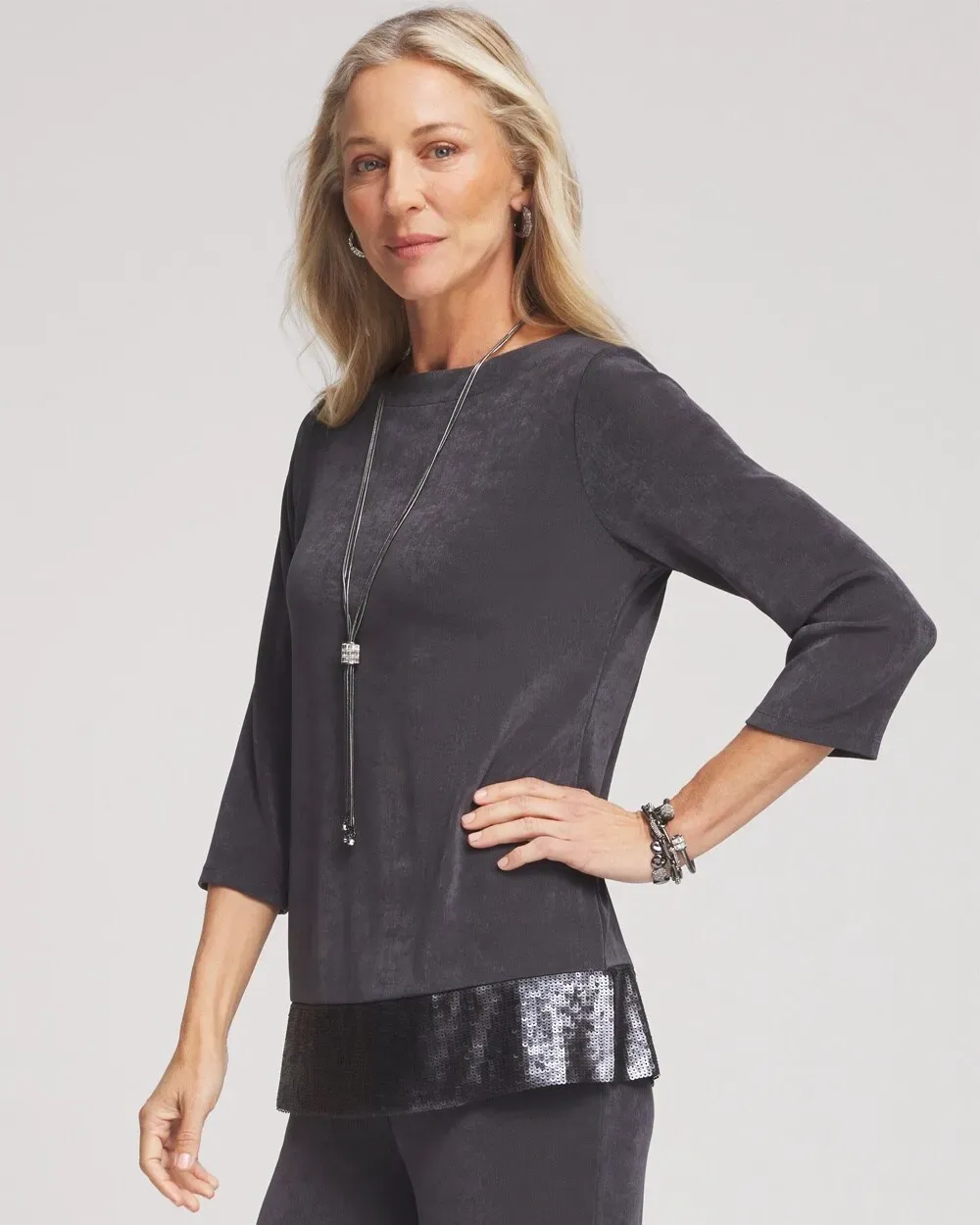 TravelersTM Sequin Trim Tunic