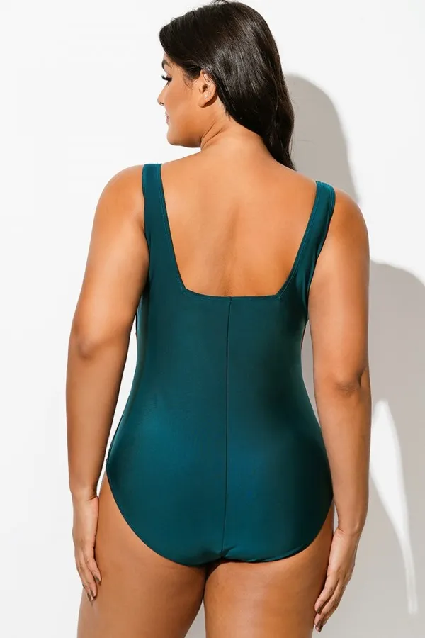 Colorblock Patchwork Push Up One Piece Swimsuit