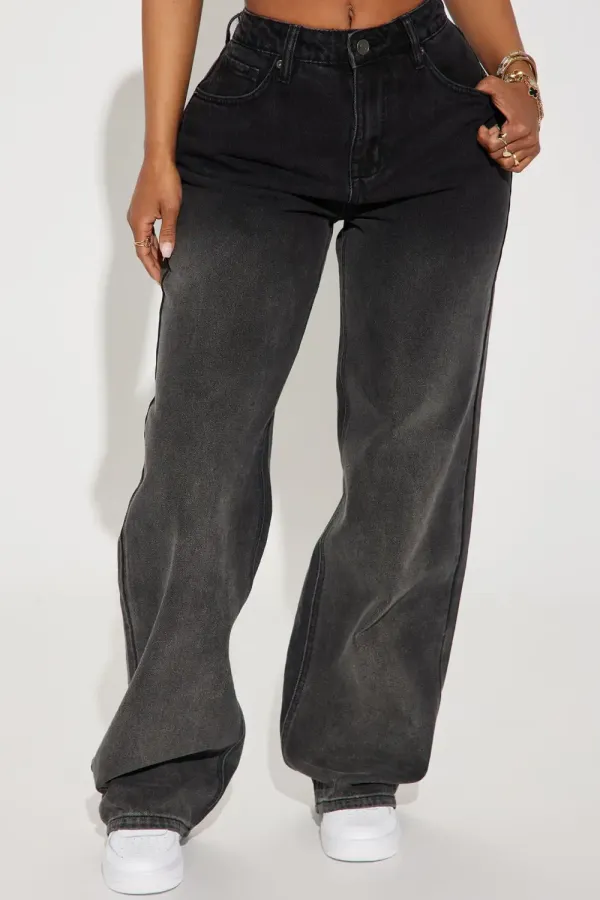 Onyx Ombre Non Stretch Straight Leg - Black Wash