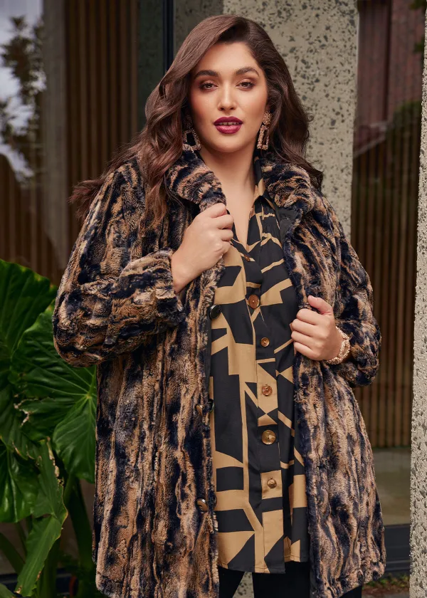 Faux Fur Reversible Spot Coat