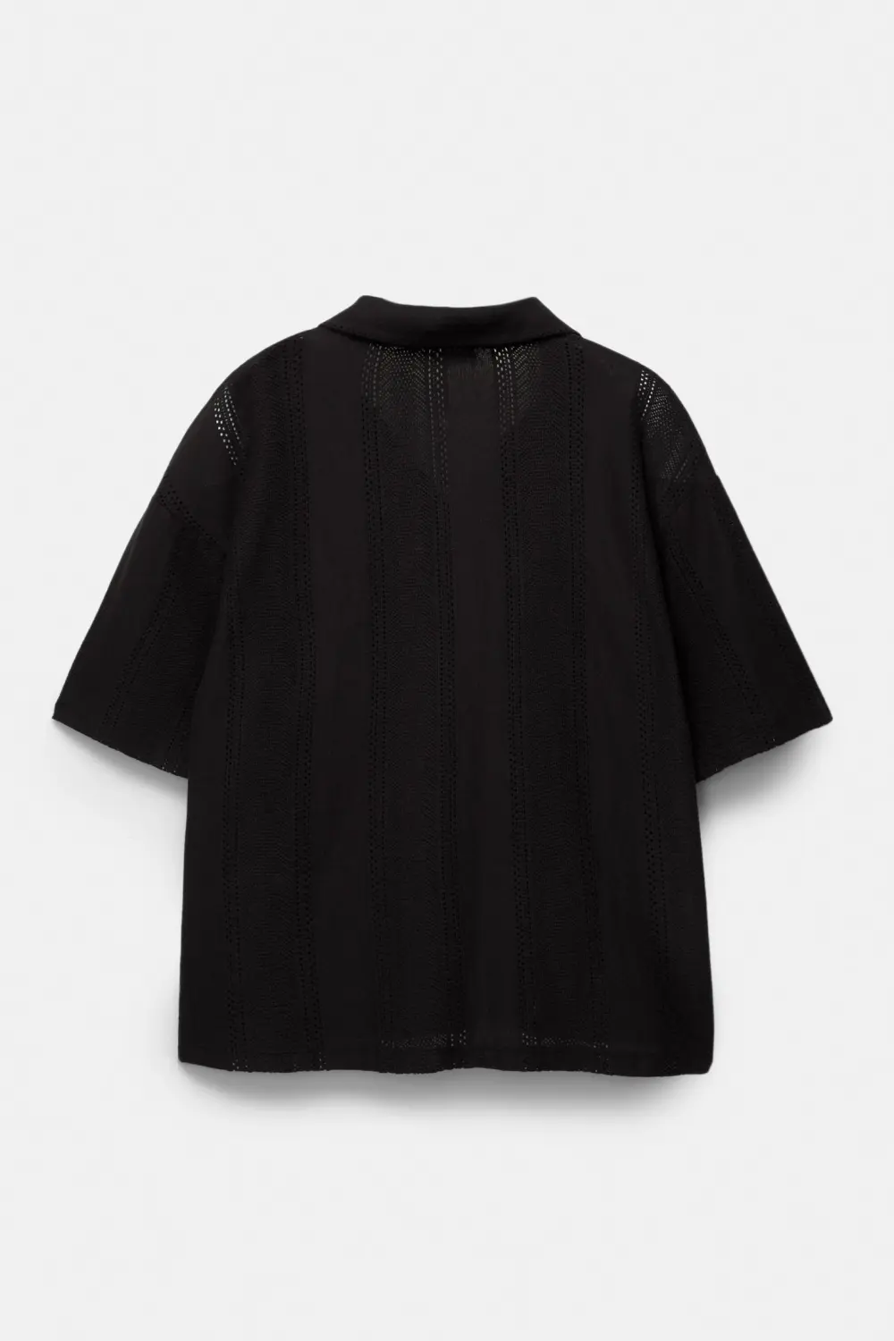 Rustic open-knit polo shirt