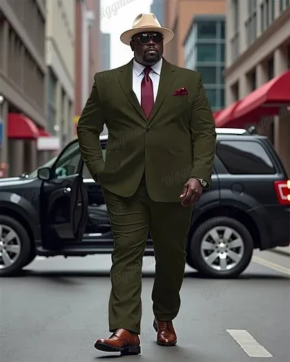 Men'S Big And Tall Solid Color Blazer Trousers Suit
