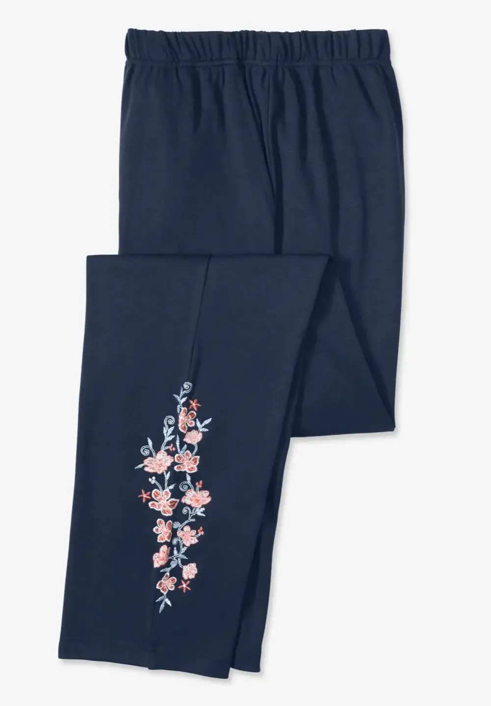 7-Day Embroidery Straight-Leg Pant