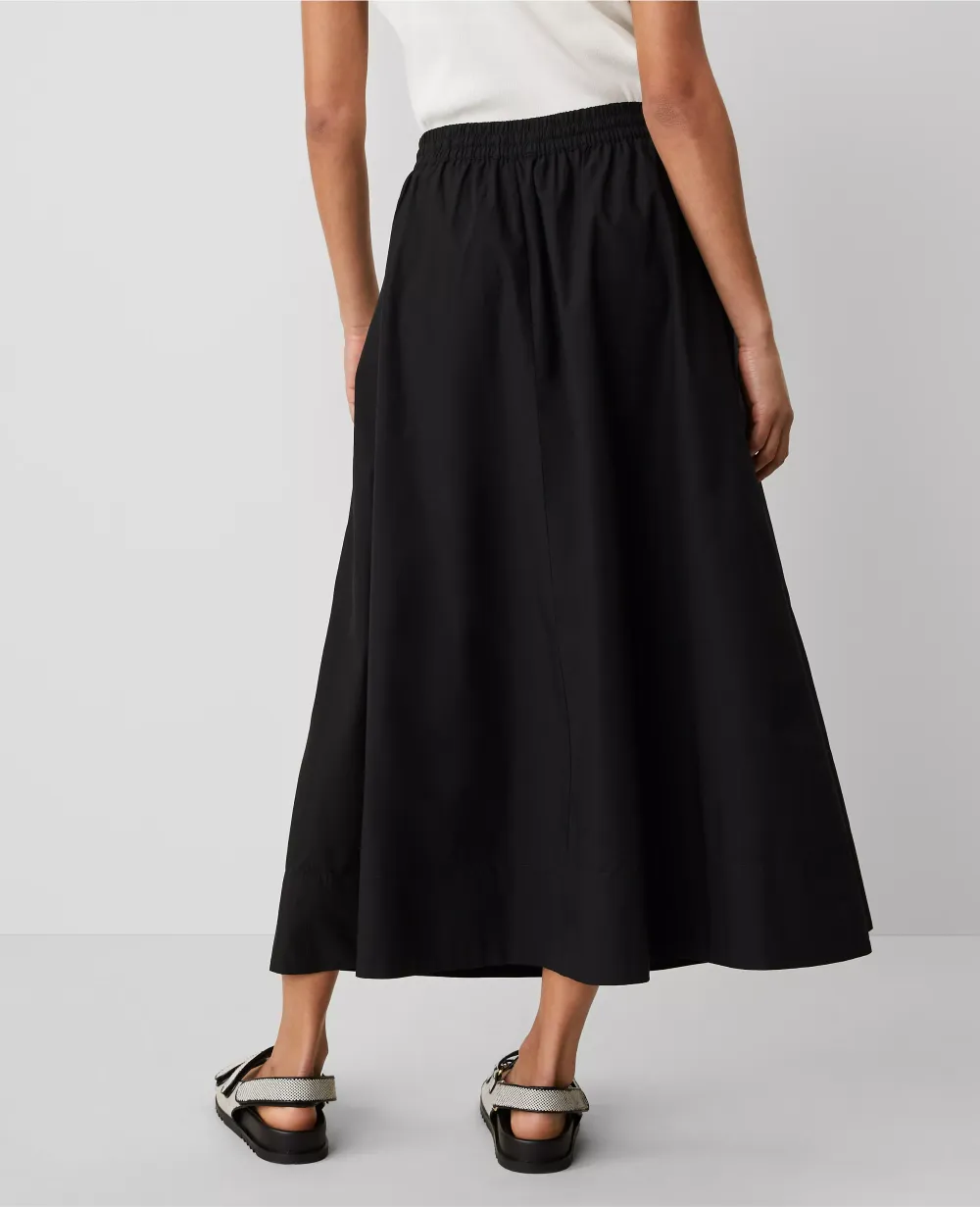 Weekend Collection Voile Drawstring Midi Skirt
