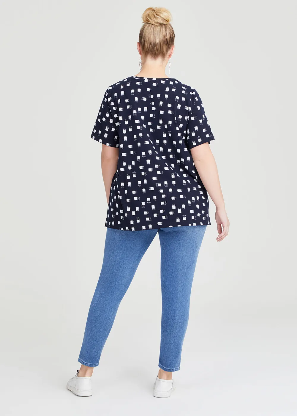 Cotton Brushstroke Print Tee