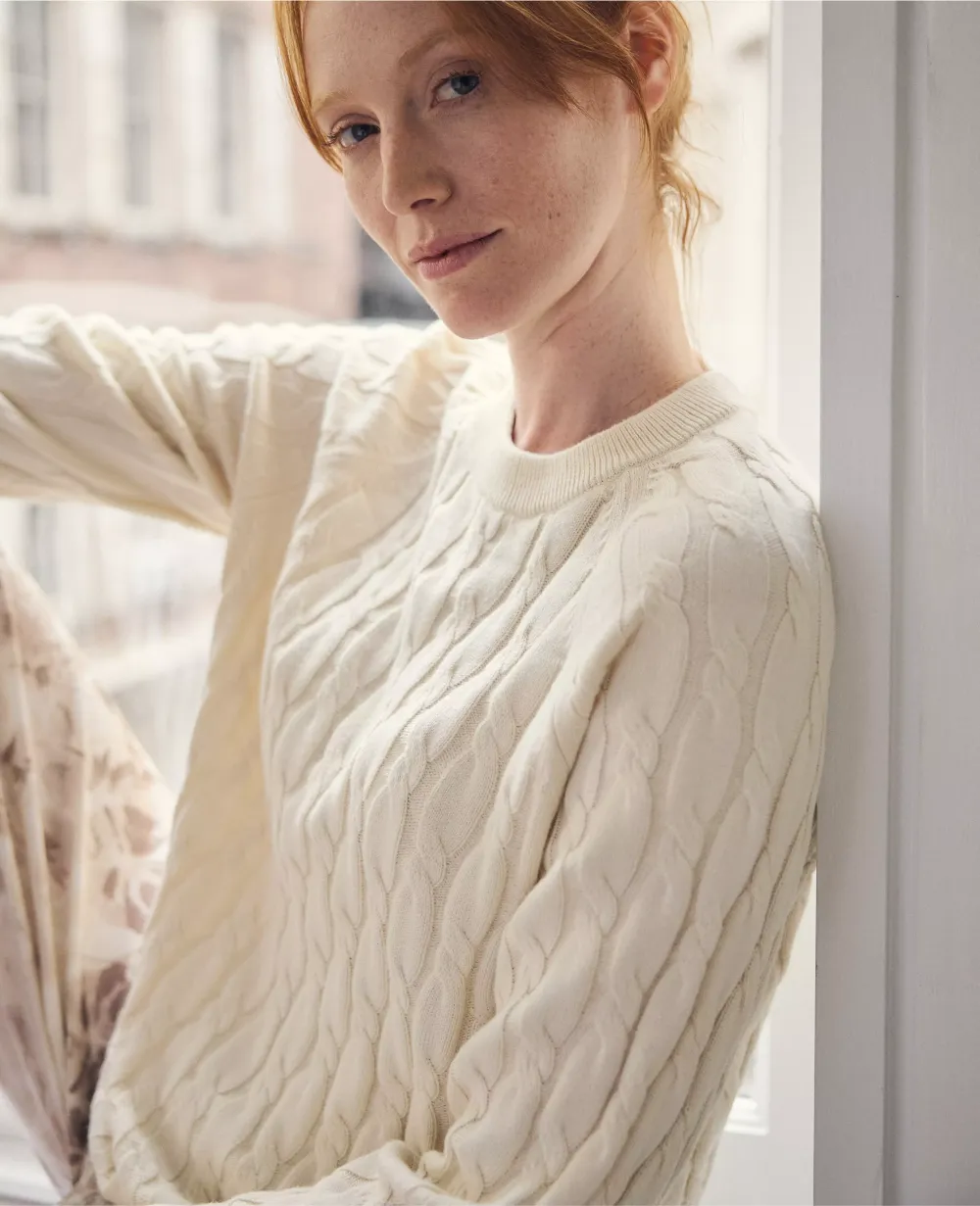 Haven Well Within Cotton Cashmere Cable Knit Sweater