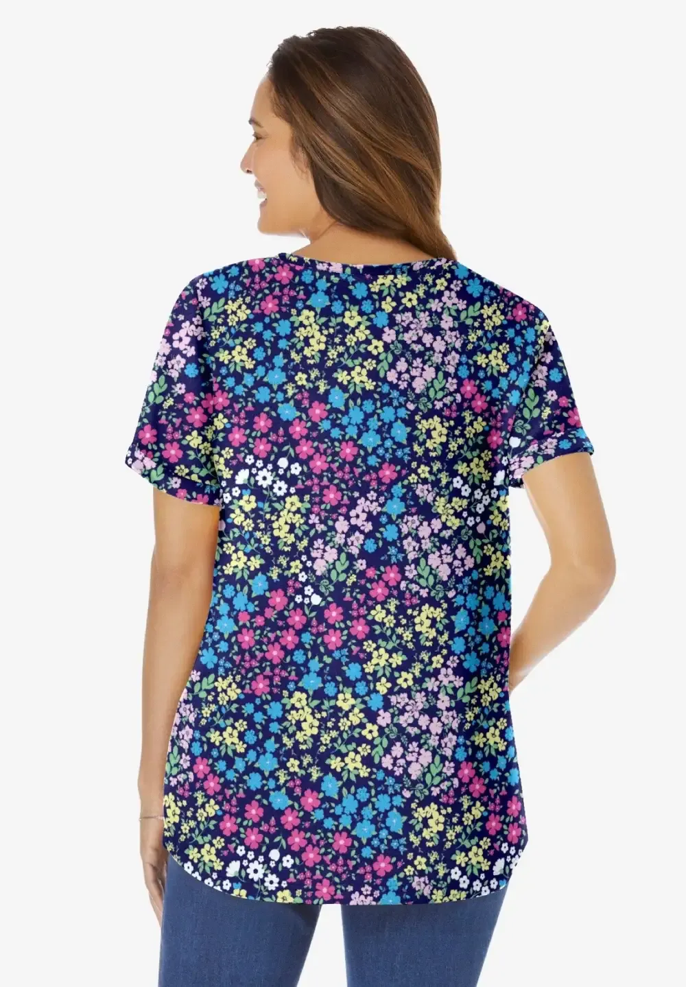 Short-Sleeve Notch-Neck Tee
