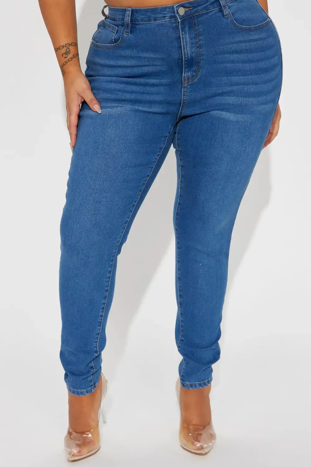 Amara High Rise Stretch Skinny Jeans - Medium Wash