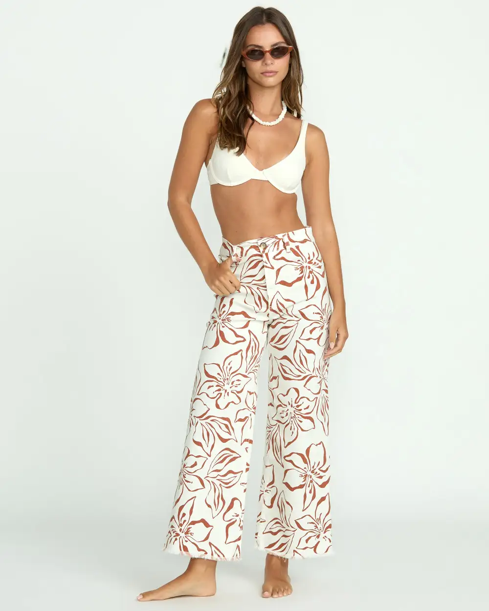 Free Fall Printed Twill Pants - Salt Crystal