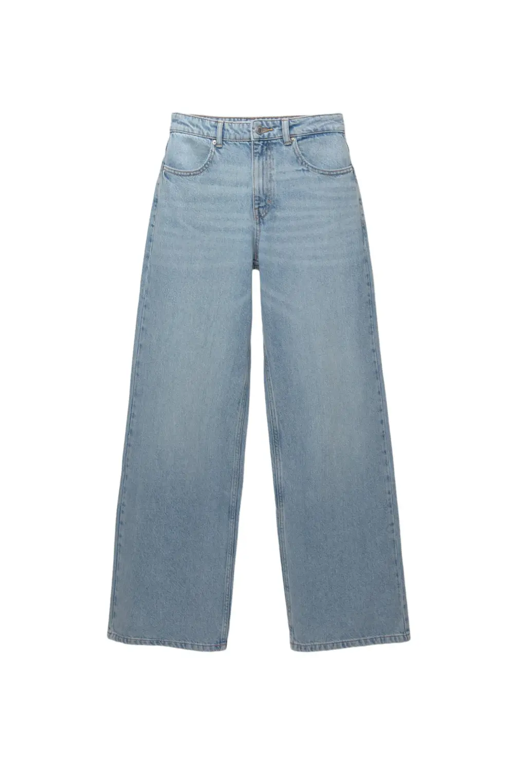 Jeans wide leg tiro alto