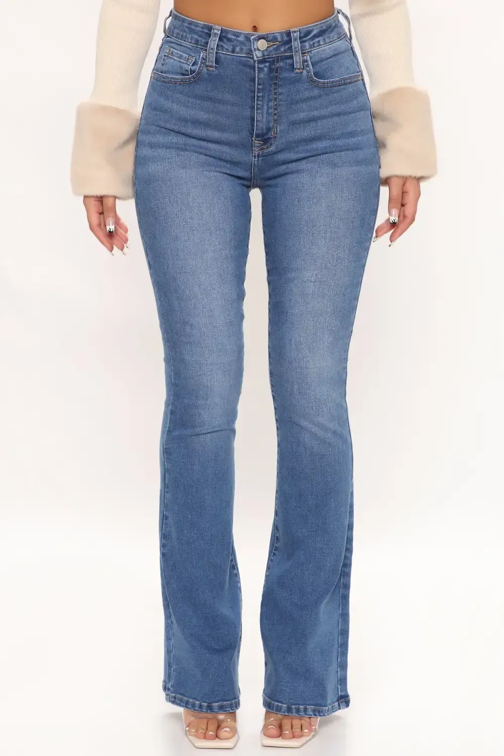 Affair Of The Flare Stretch Jeans - Medium Blue Wash
