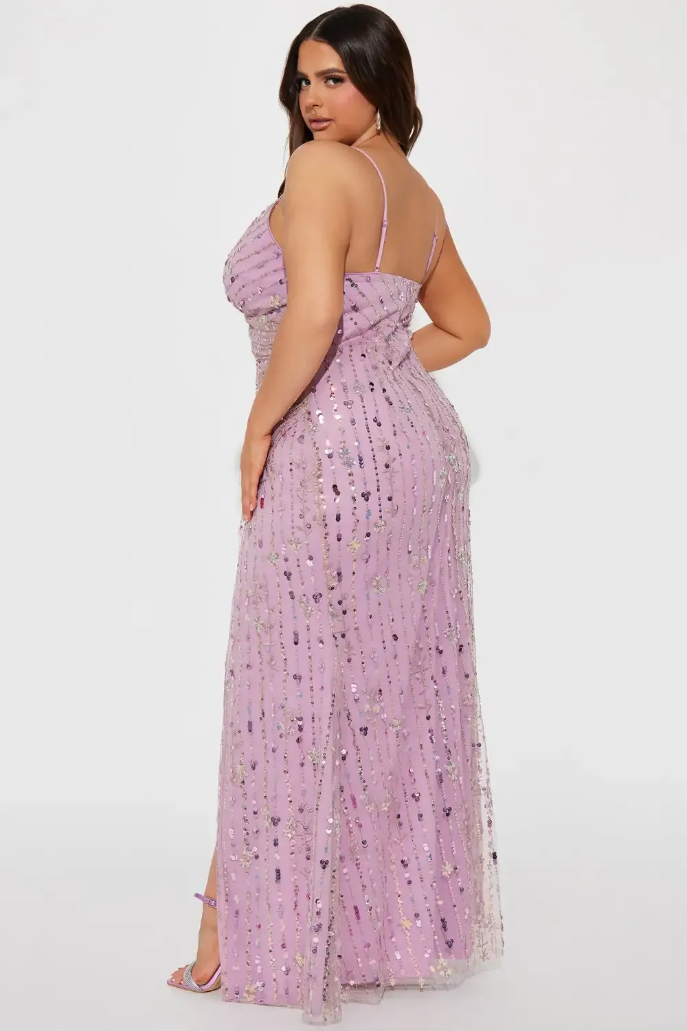 Lucky Girl Sequin Maxi Dress - Mauve