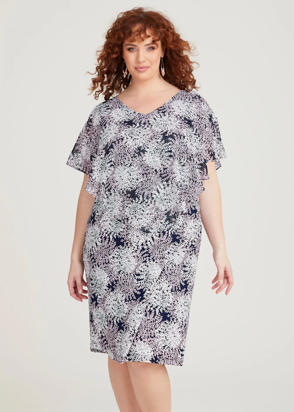 Chiffon Overlay Shift Dress